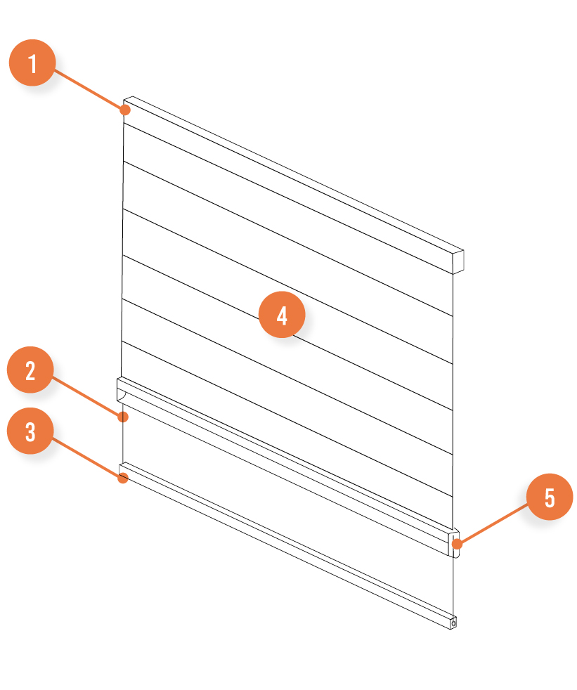 Composants du store pliss� cristal
