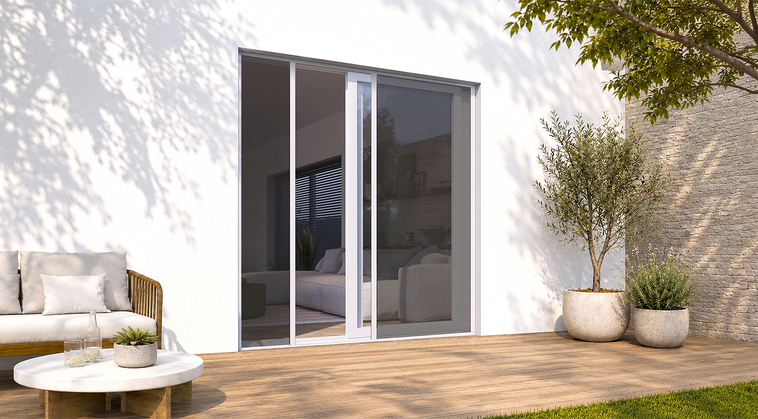 Moustiquaire enroulable lat�rale 2 vantaux
