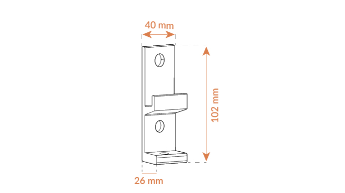 Fixation aluminium pour pose murale du store banne