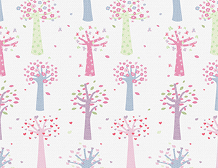 Tissu motifs enfant foret enchantee