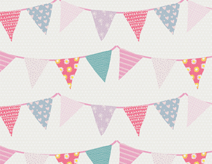 Tissu motifs enfant guirlandes