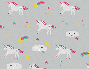 Tissu motifs enfant licornes