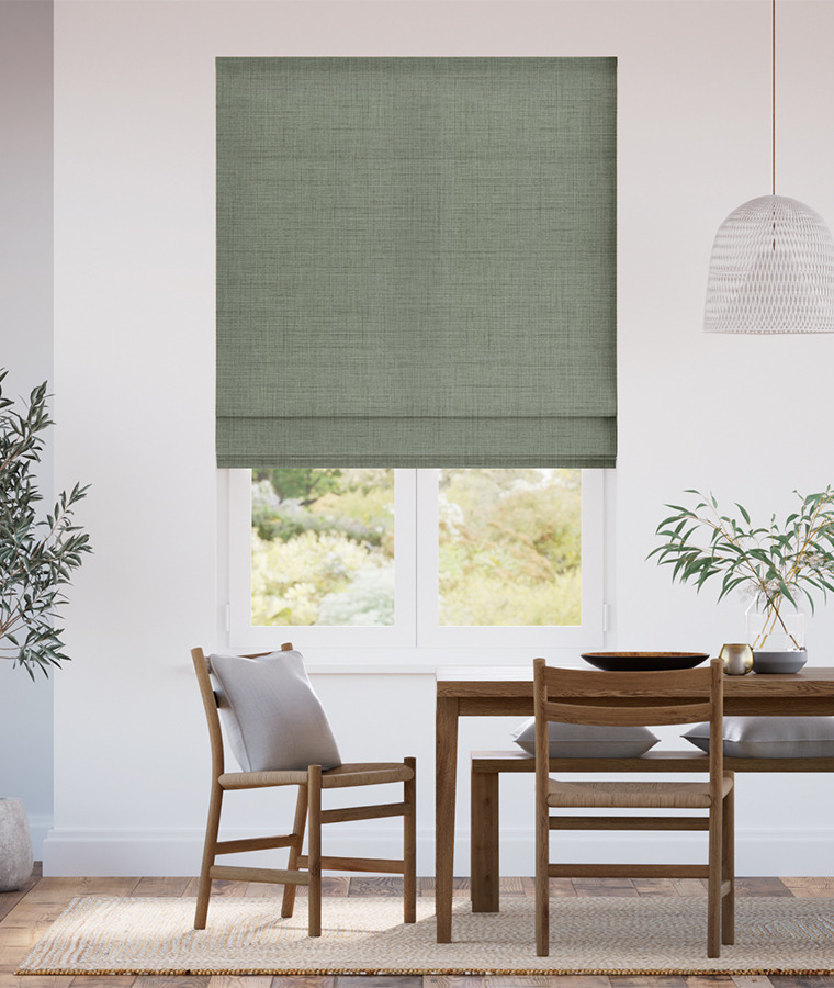 Store Romain Sur Mesure John Lewis Motif Gingko - 3 Cols, Fait Main, Neuf