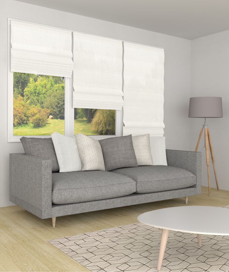 Store bateau tamisant effet lin blanc