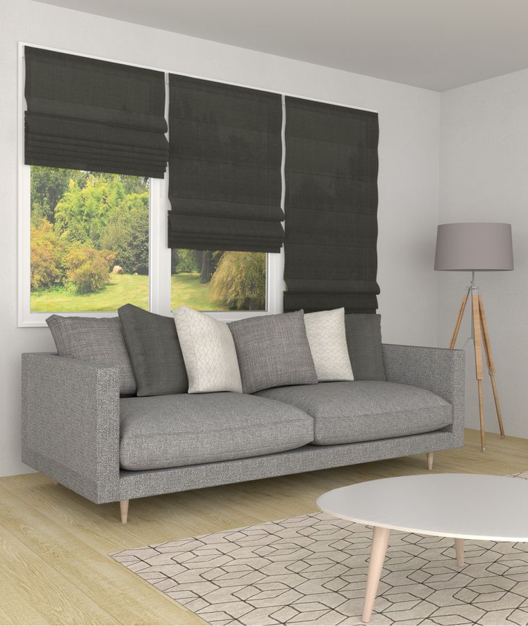 Store bateau tamisant effet lin gris anthracite