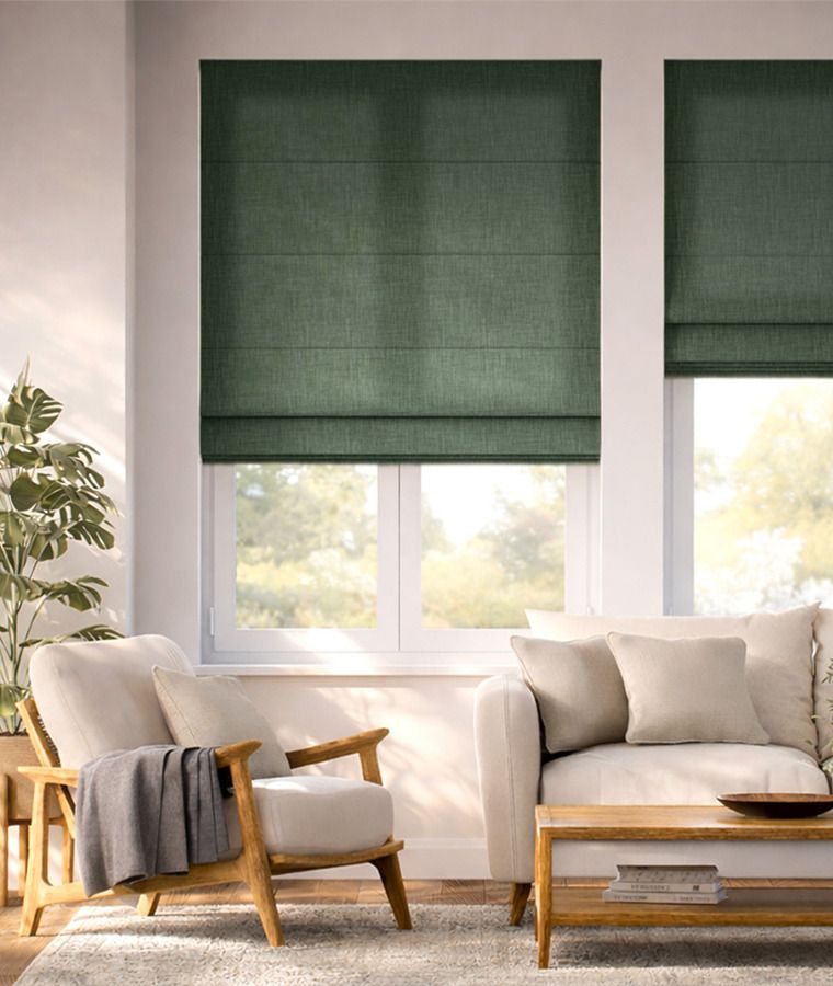 Store bateau tamisant effet lin vert cactus