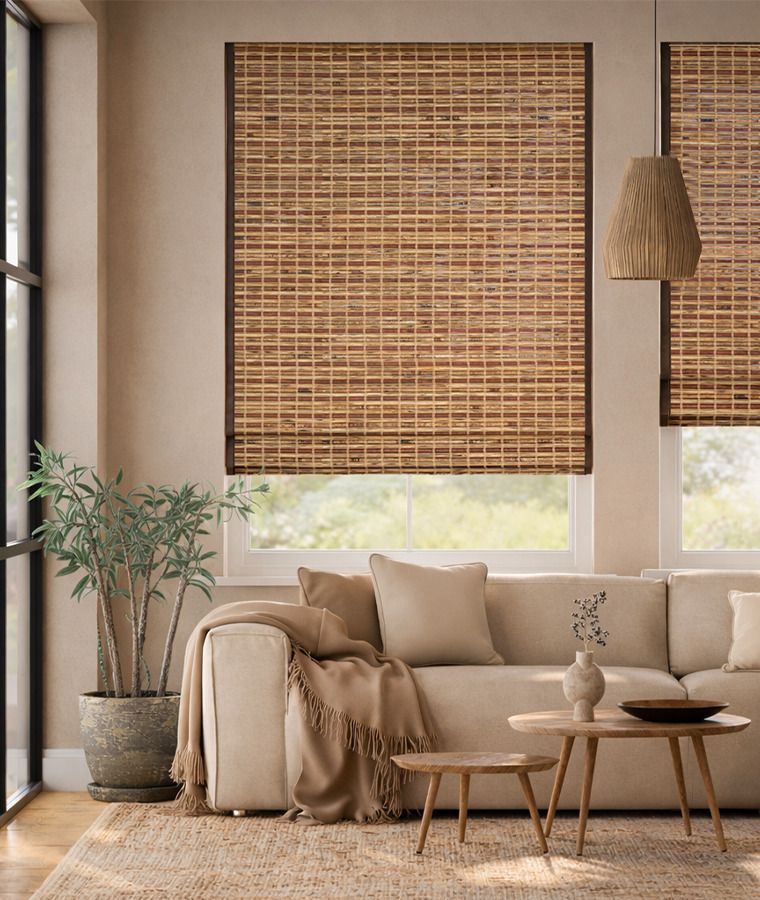 Store bateau bois bambou et jute bois
