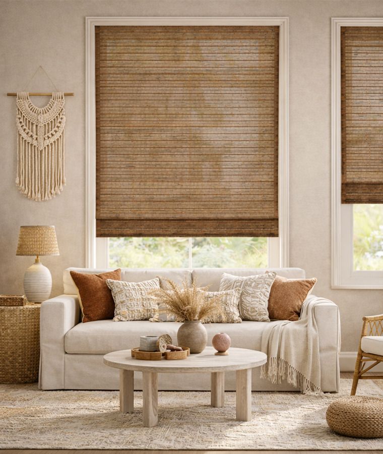 Store bateau bois jute et bambou bois