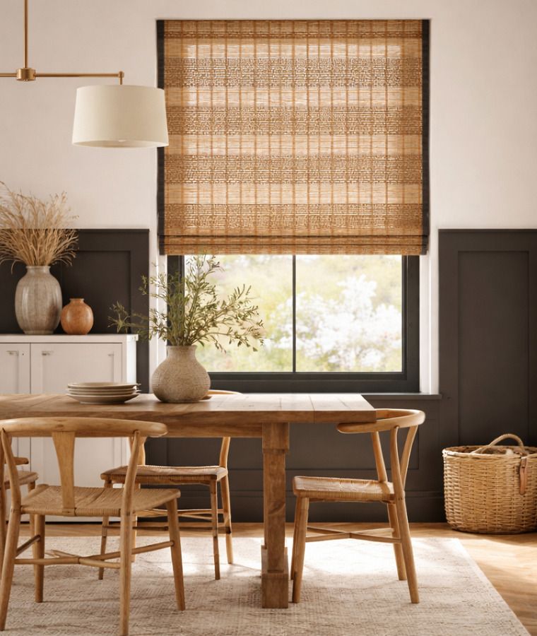 Store bateau bois bambou et jute bois