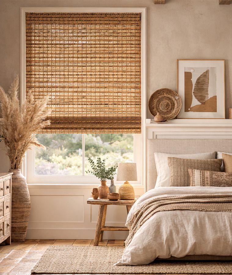 Store bateau bois bambou et jute bois