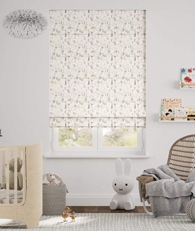 Store bateau motif chambre enfant dyno vert