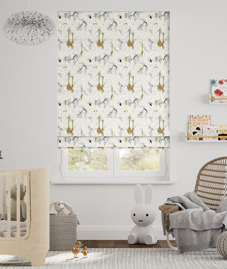 Store bateau motif chambre enfant sans per�age zebra bleu