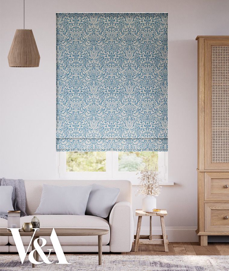 Store bateau lin motifs occultant v&a william morris acorn bleu