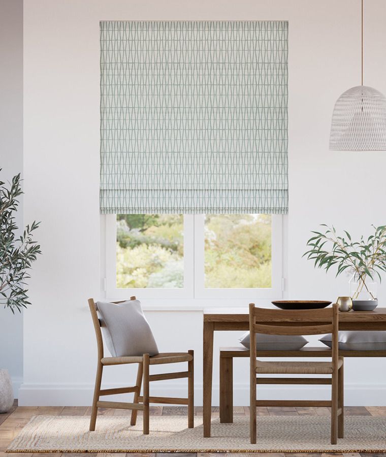 Store bateau motif deco creme vert