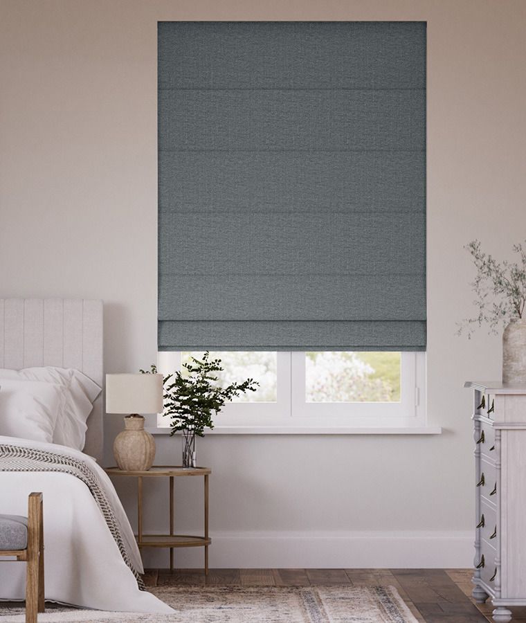 Store bateau velours uni gris anthracite