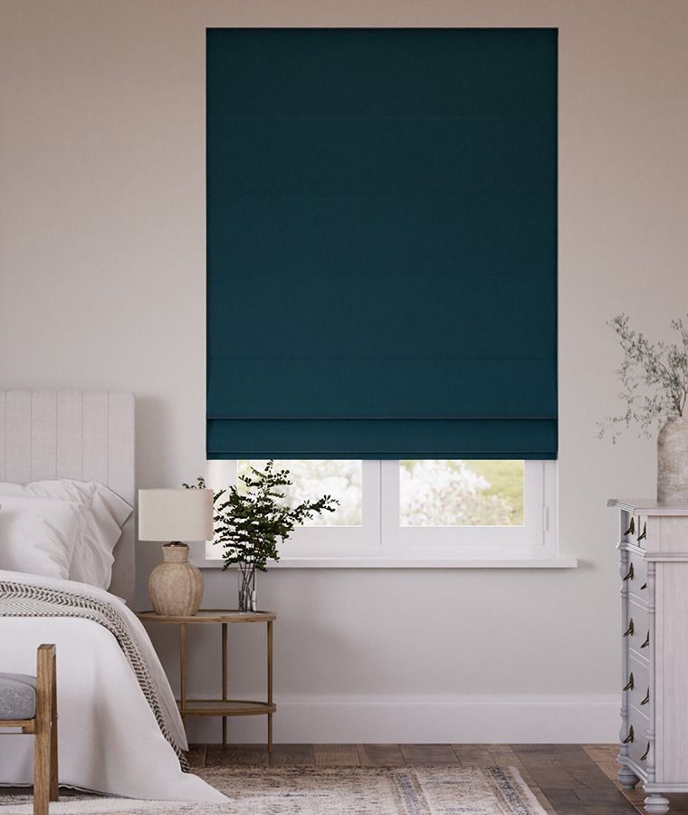 Store bateau velours uni bleu marine