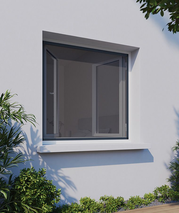 Moustiquaire pour fen�tre cadre fixe anti pollen gris anthracite