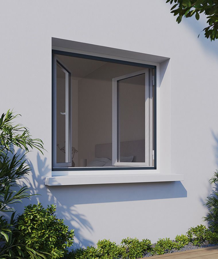 Moustiquaire pour fen�tre cadre fixe gris anthracite