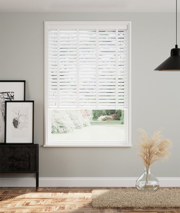 Store vnitien bois classic lames 50mm blanc