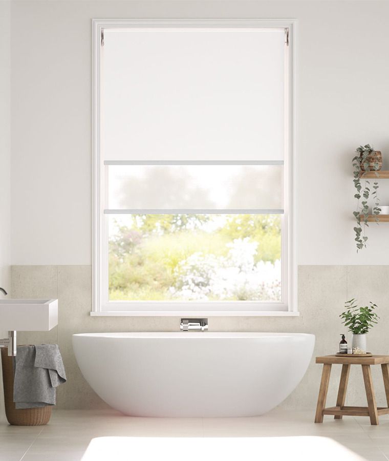 Store enrouleur double thermique occultant blanc