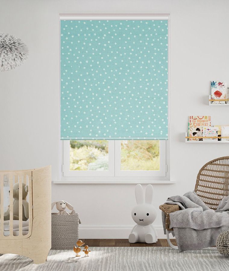 Store Enrouleur Twist enfant occultant dots cr�me vert