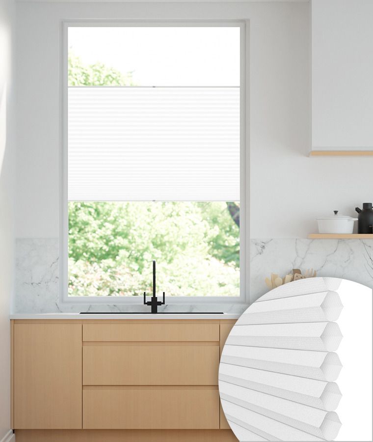 Store Pliss� Cristal tamisant nid d'abeille blanc