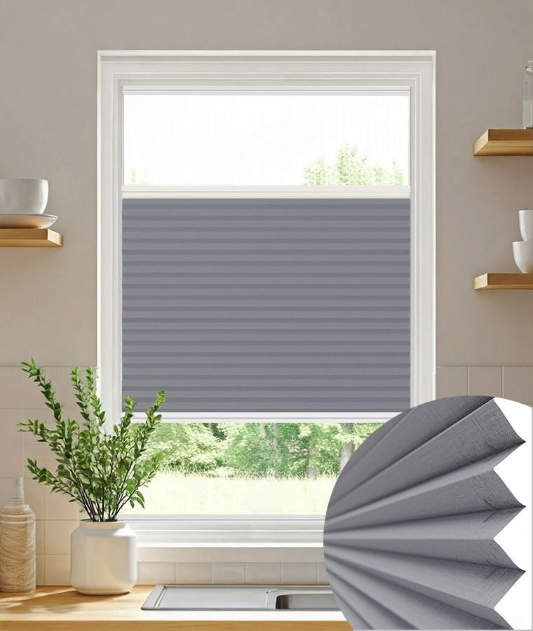 Store Pliss� Cristal occultant gris moyen