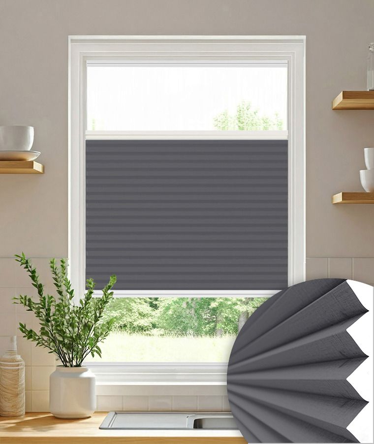 Store Pliss� Cristal occultant gris fonc�