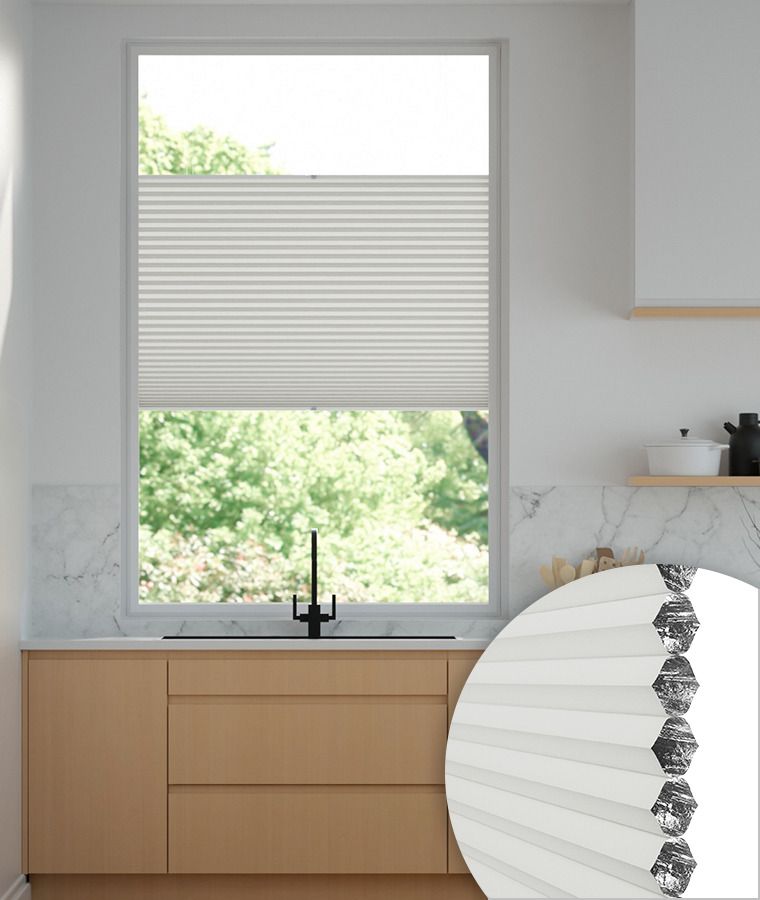 Store Pliss� Cristal occultant nid d'abeille blanc cass�