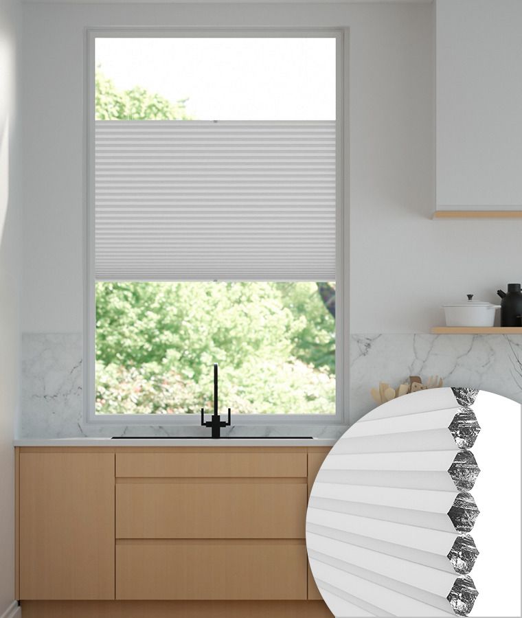 Store Pliss� Cristal occultant nid d'abeille blanc