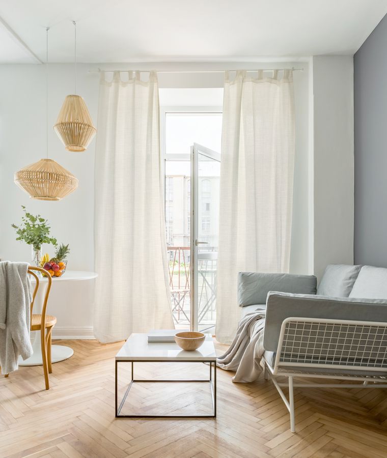 Rideau occultant lin vert d eau