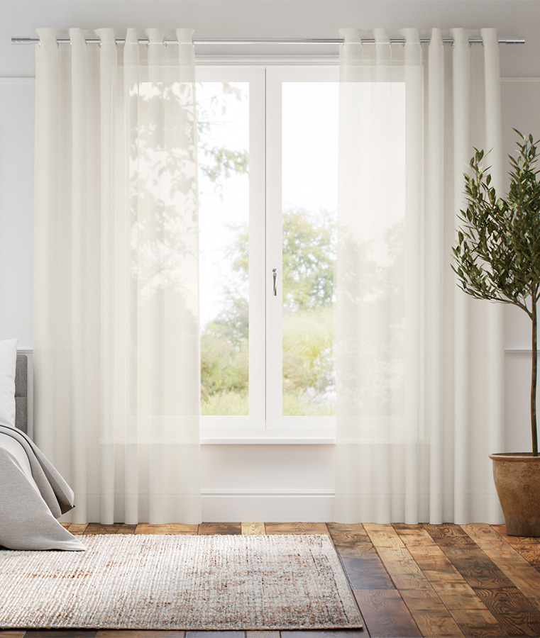 Rideau lin uni sur mesure - Stores-discount.com