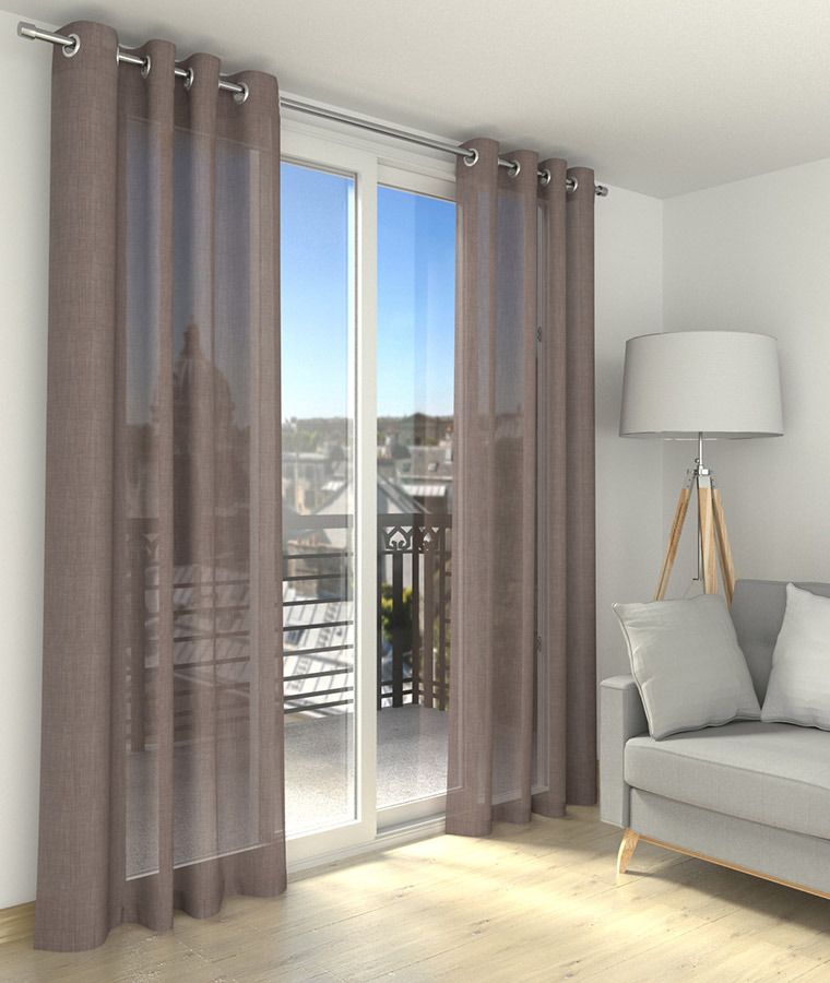Rideau tamisant voilage m1 taupe