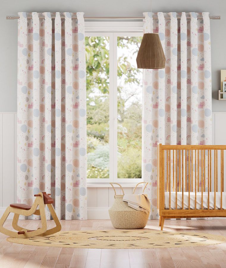Rideau motif chambre enfant occultant licornes roses