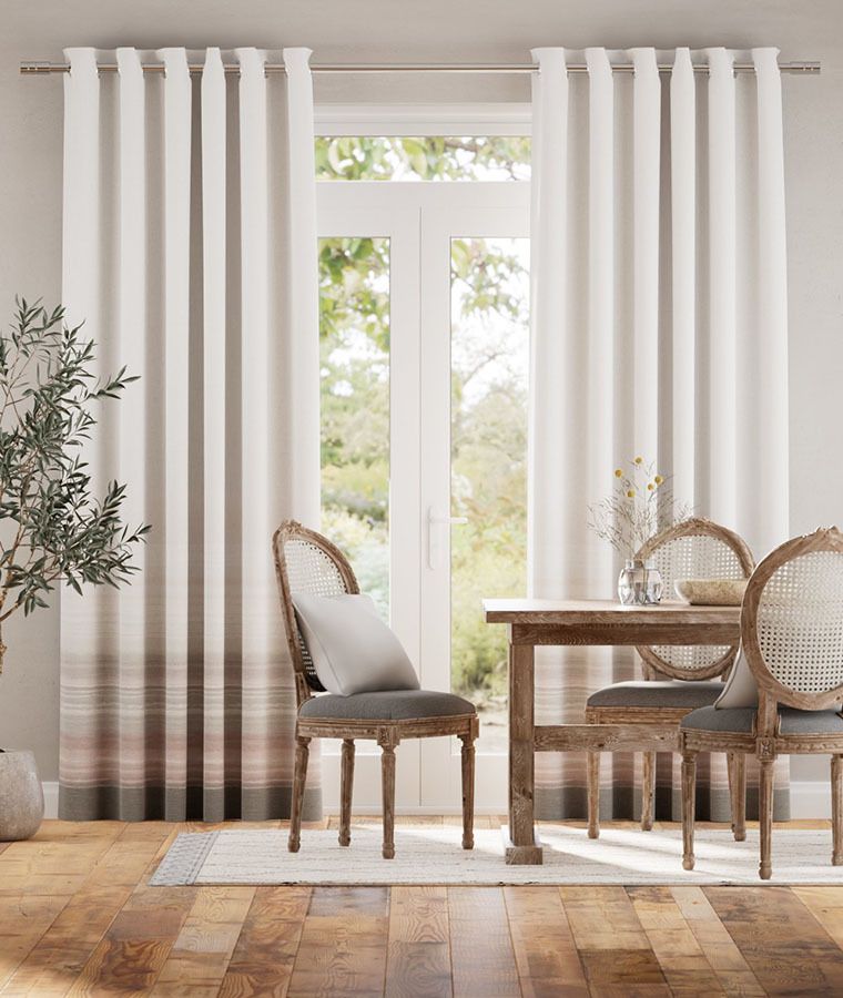 Rideau lin motifs occultant horizon blush fleuri