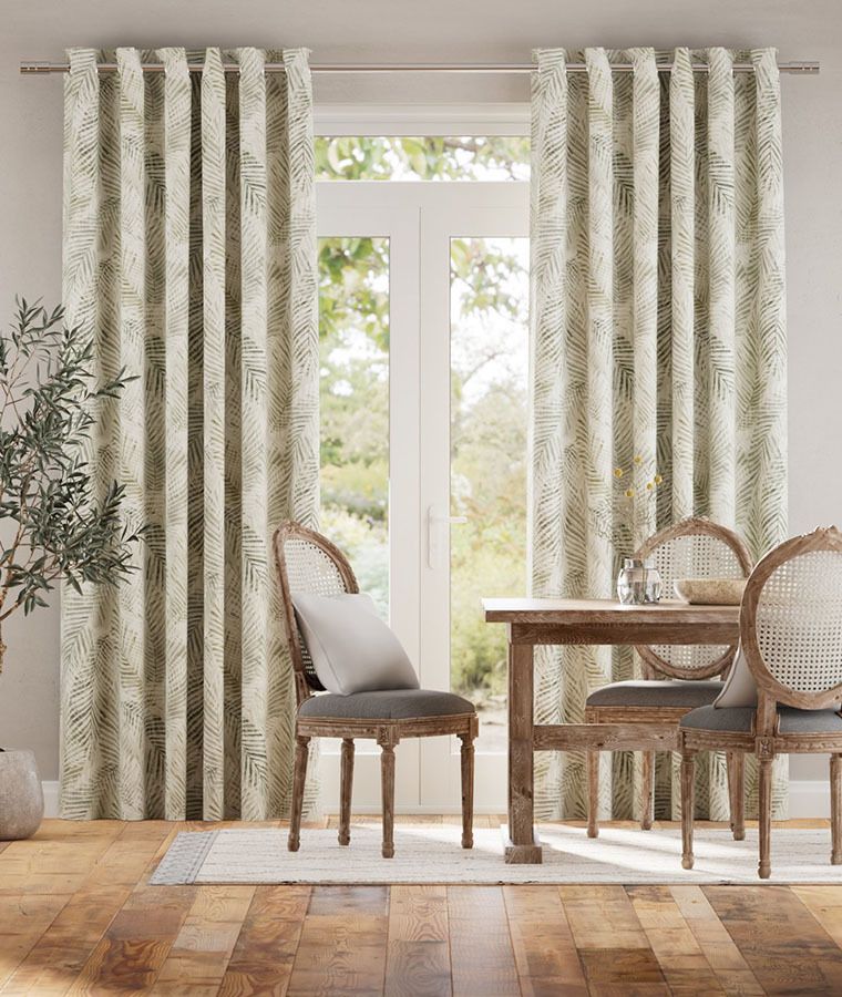 Rideau lin motifs occultant palme faune