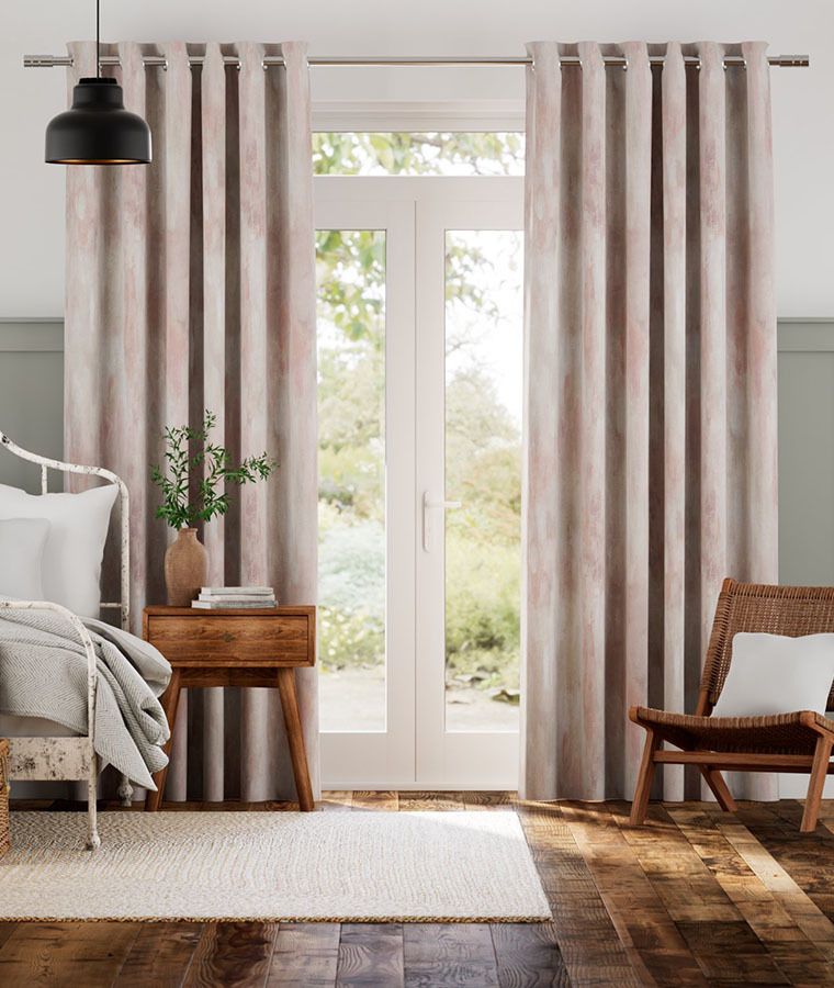 Rideau motif deco occultant paint dash bleu