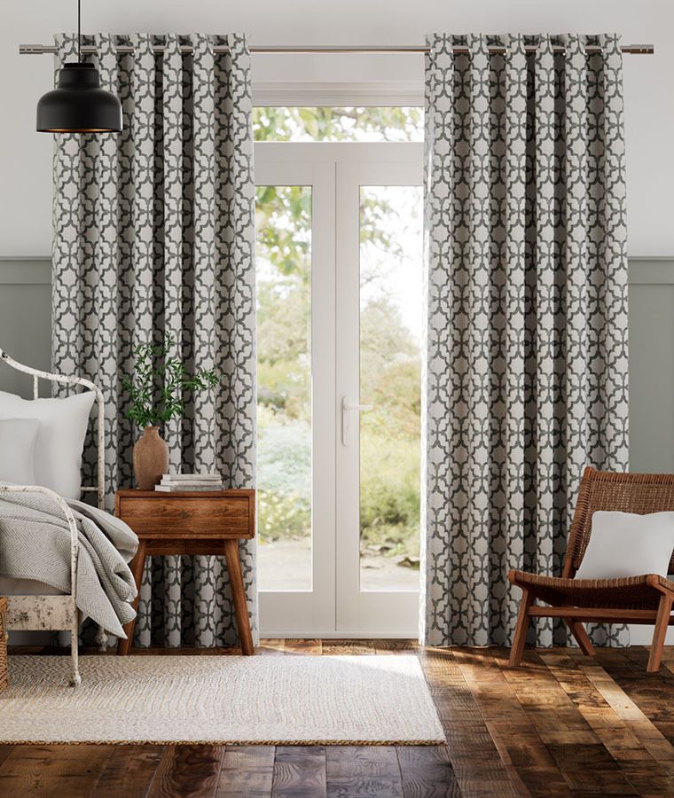 Rideau motif deco occultant marquis gris