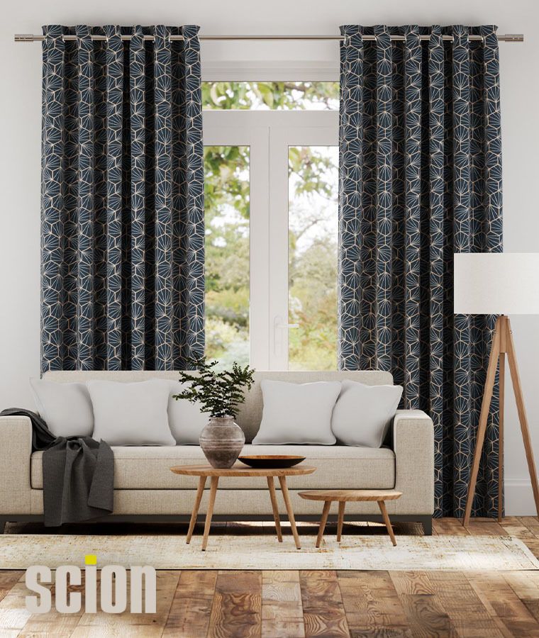 Rideau motif scion aikyo noir