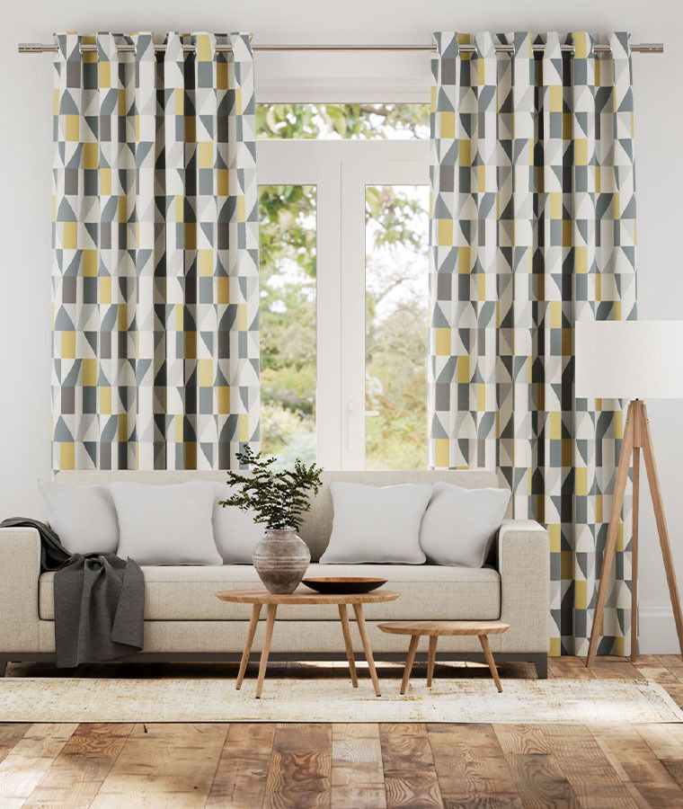 Rideau motif scion nuevo jaune