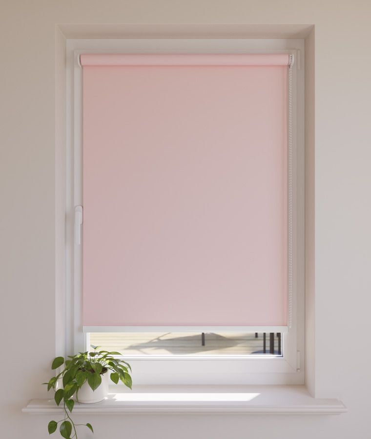 Store enrouleur occultant sans percage rose blush