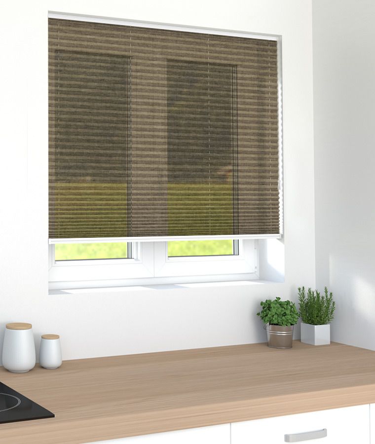 Store pliss� voile m1 chocolat