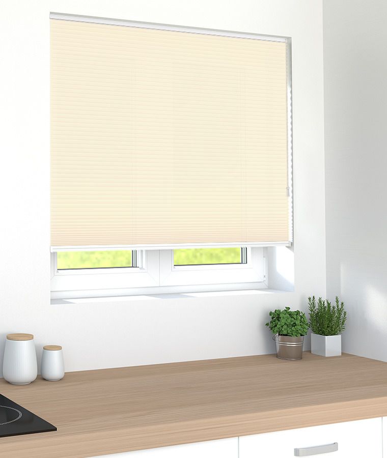 Store pliss� tamisant nid d abeille beige nude