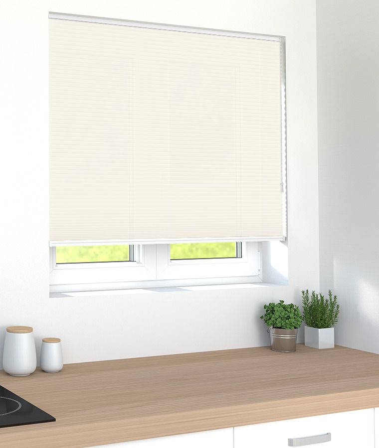 Store pliss� tamisant nid d abeille ivoire