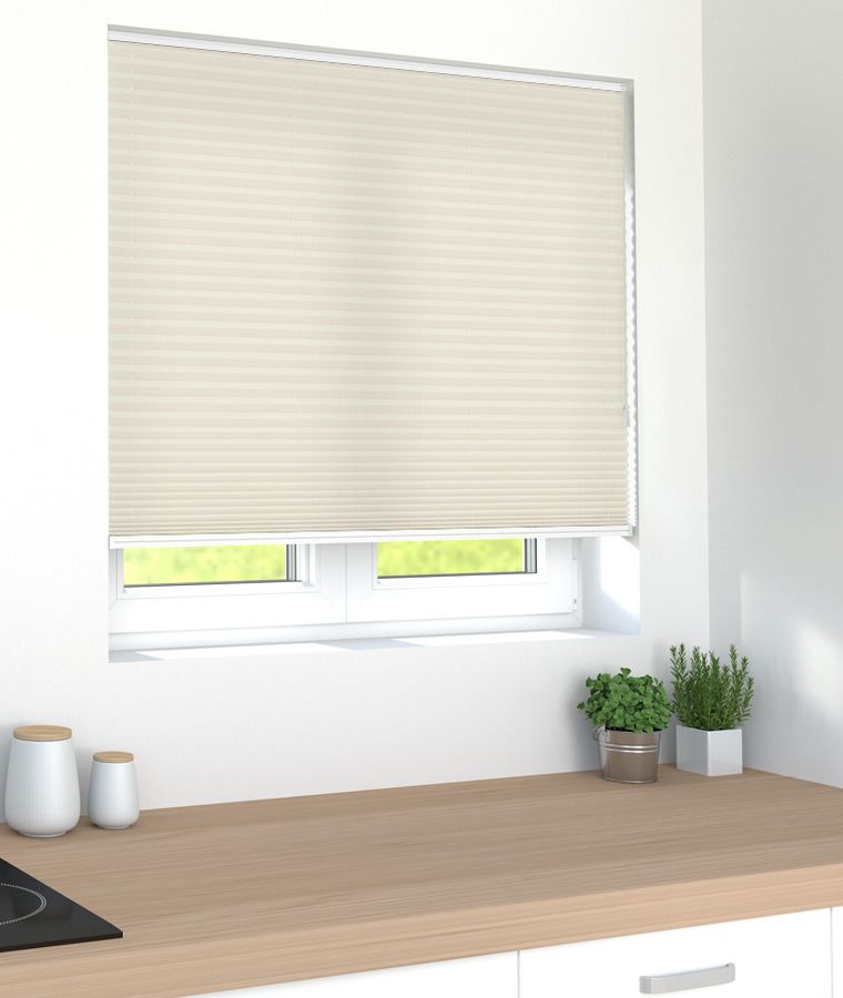 Store pliss tamisant beige clair