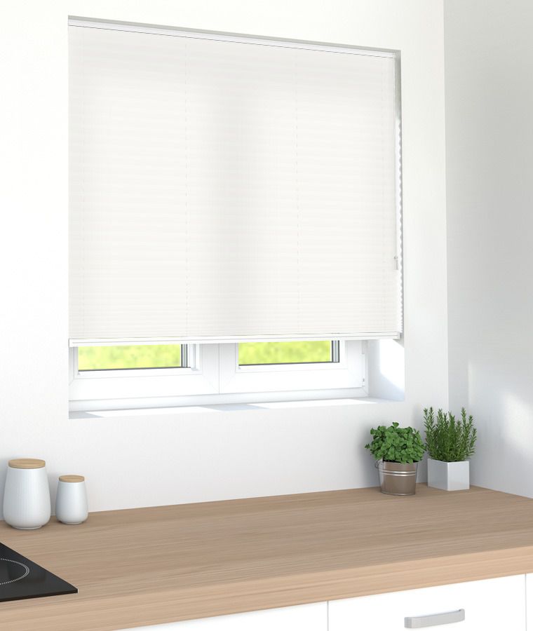 Store pliss� sans percage blanc