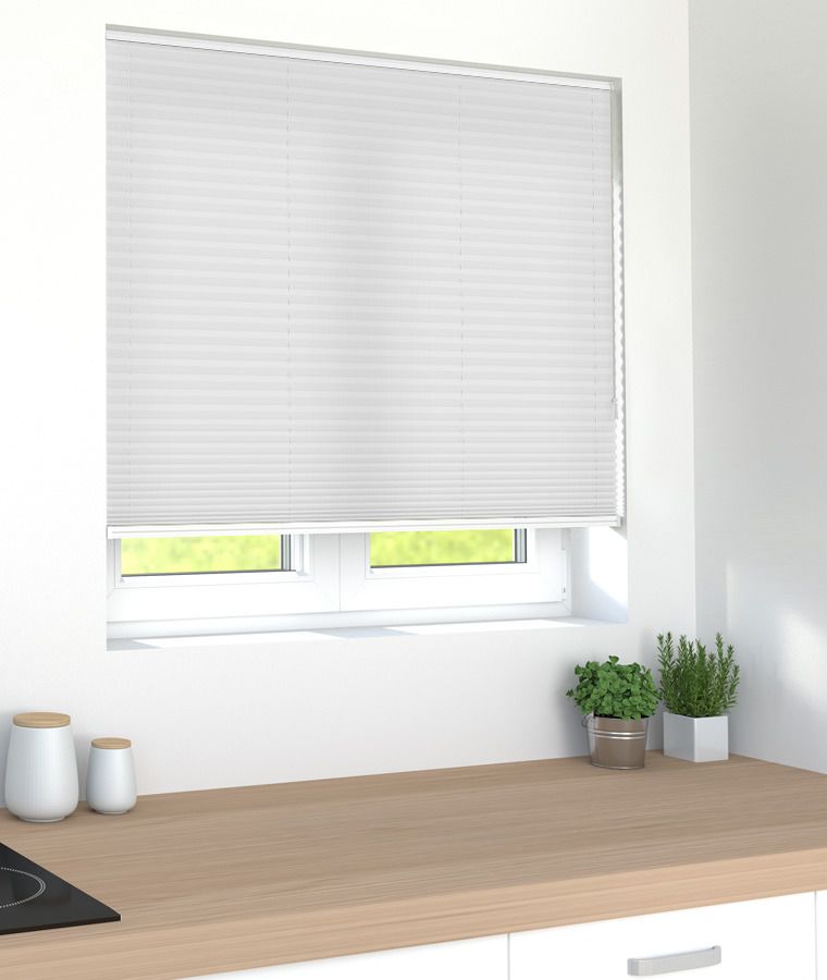 Store pliss� tamisant gris polaire