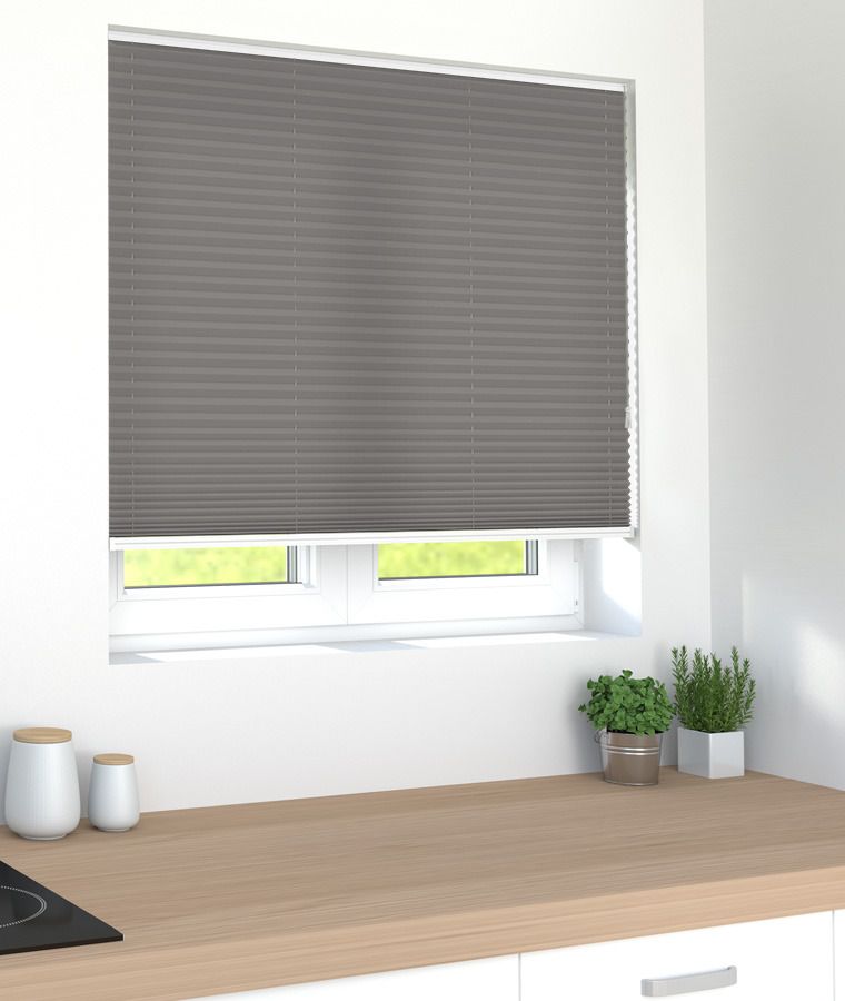 Store pliss� tamisant gris souris