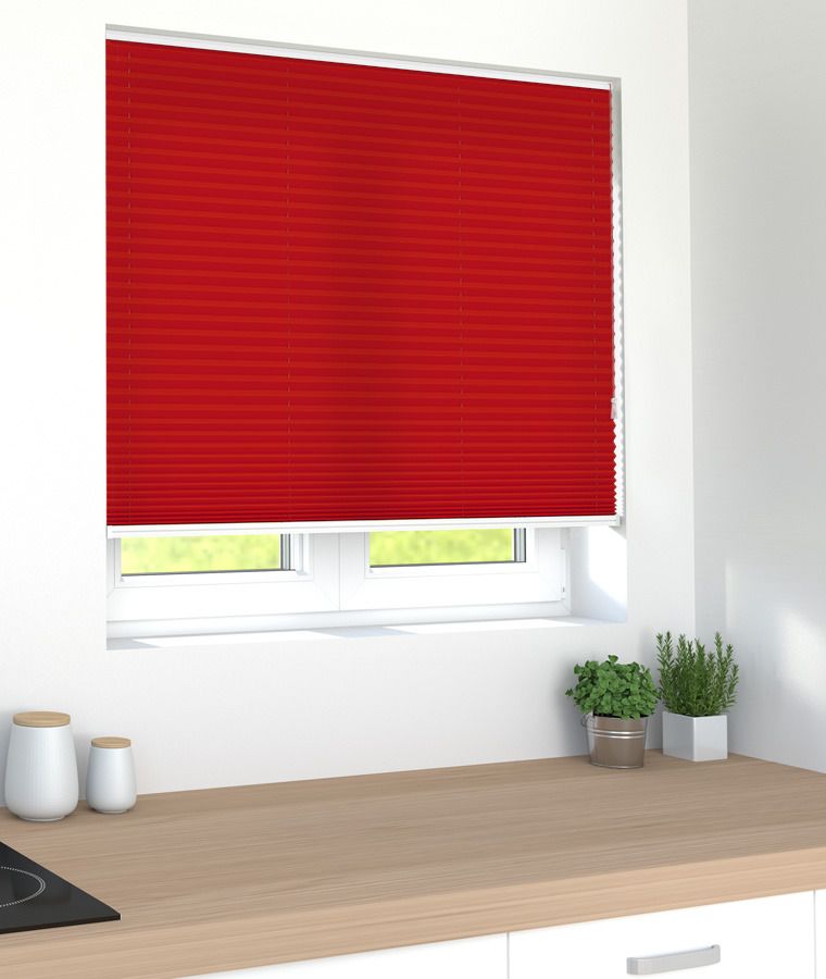 Store pliss� tamisant rouge piment