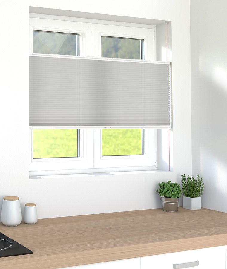 Store pliss tamisant nid d abeille gris artique